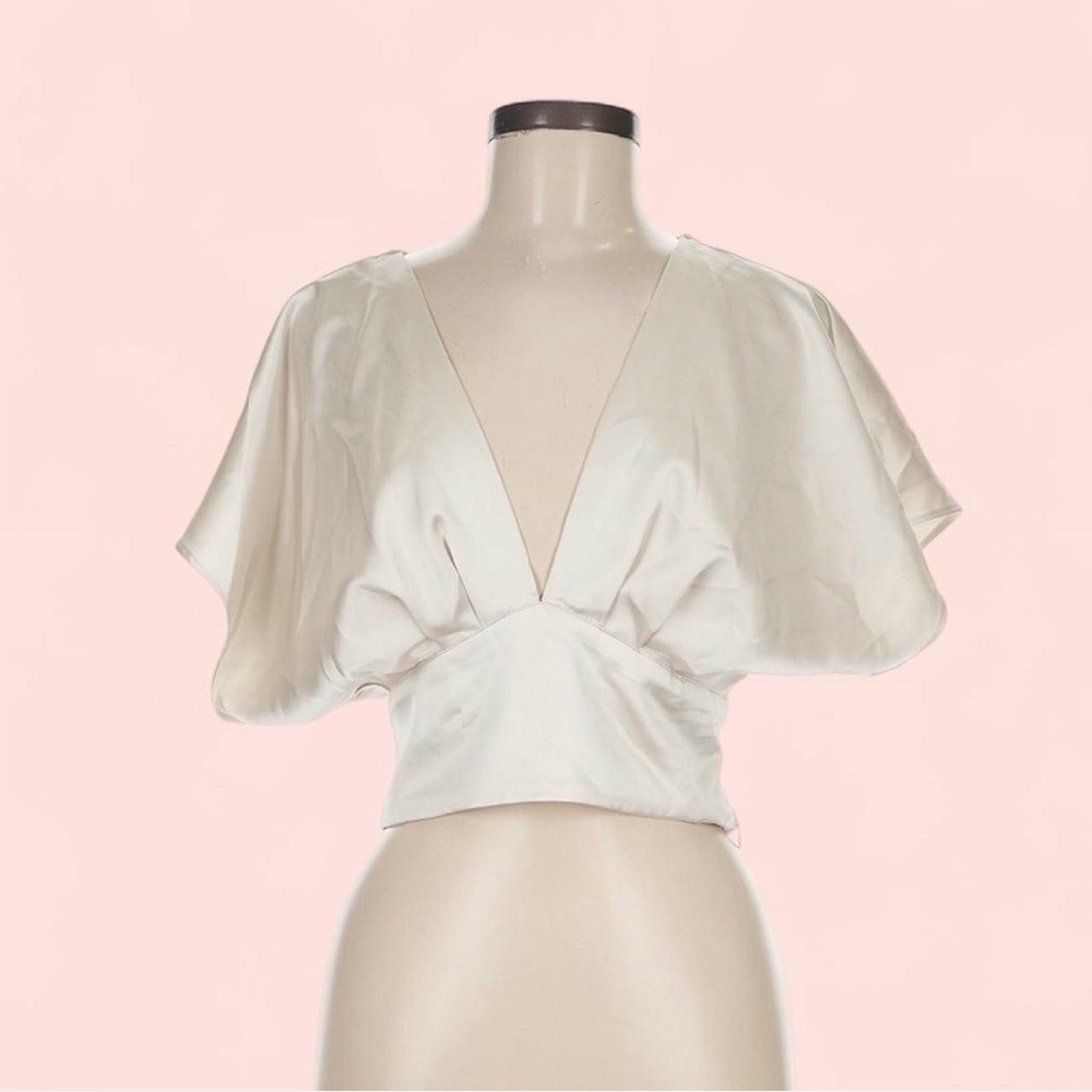 Elegant Cream V-Neck Blouse